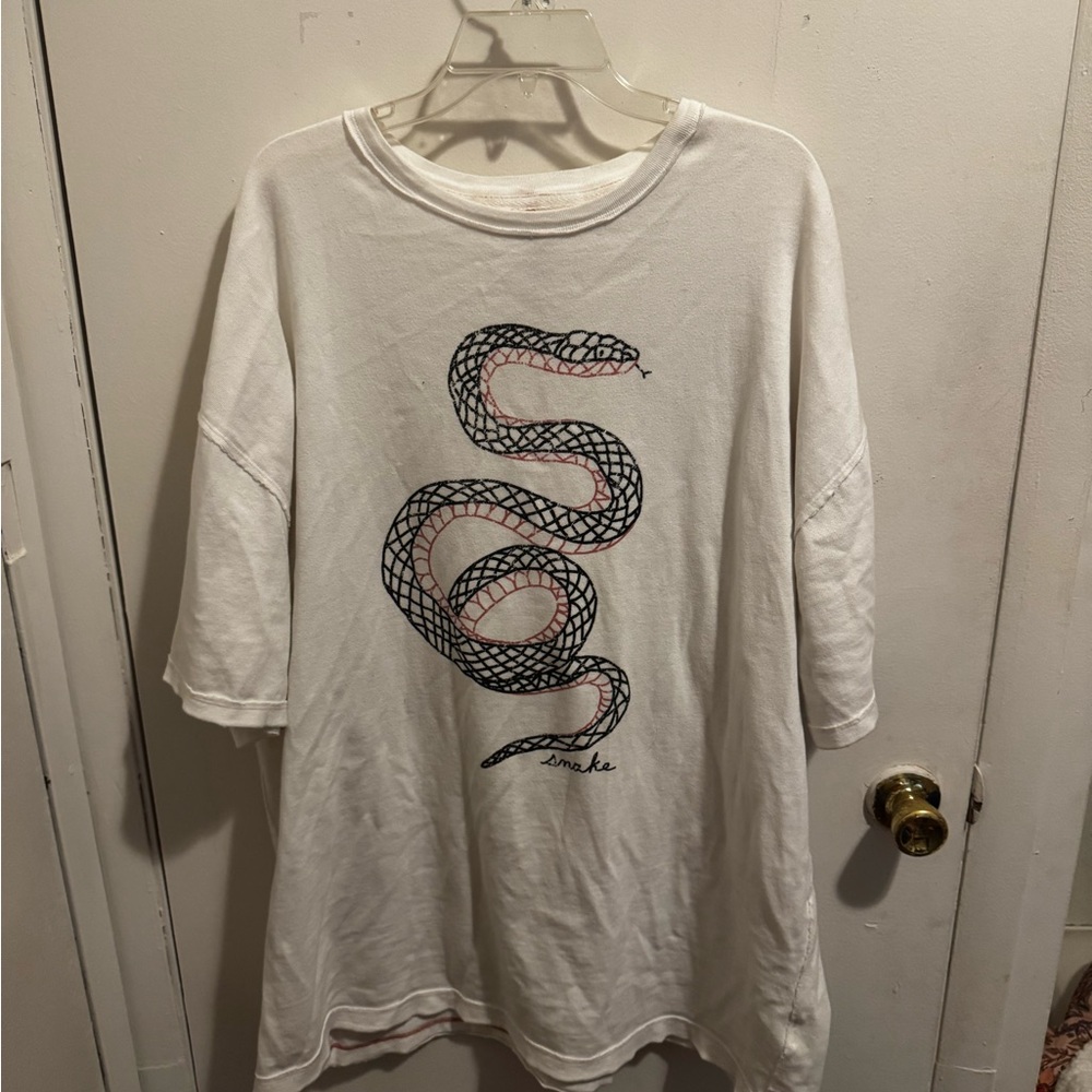 FP White T-Shirt with Snake Graphic